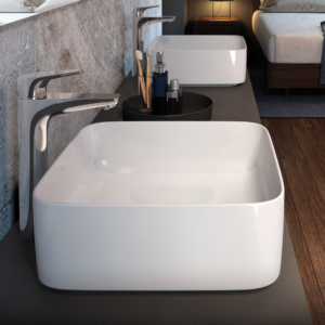 SQUARE – Over countertop FINECERAMIC® basin